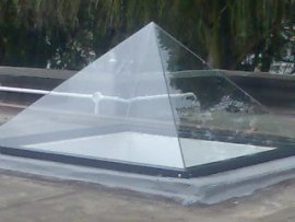 Pyramid skylights are available in many different formats.  Gabled ends - vertical.  Hipped ends - s