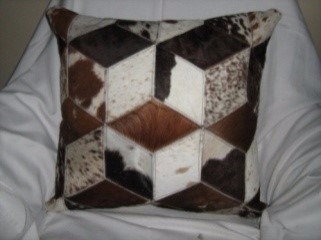 3D Brown and White Nguni cushion (50x50 cm) 														